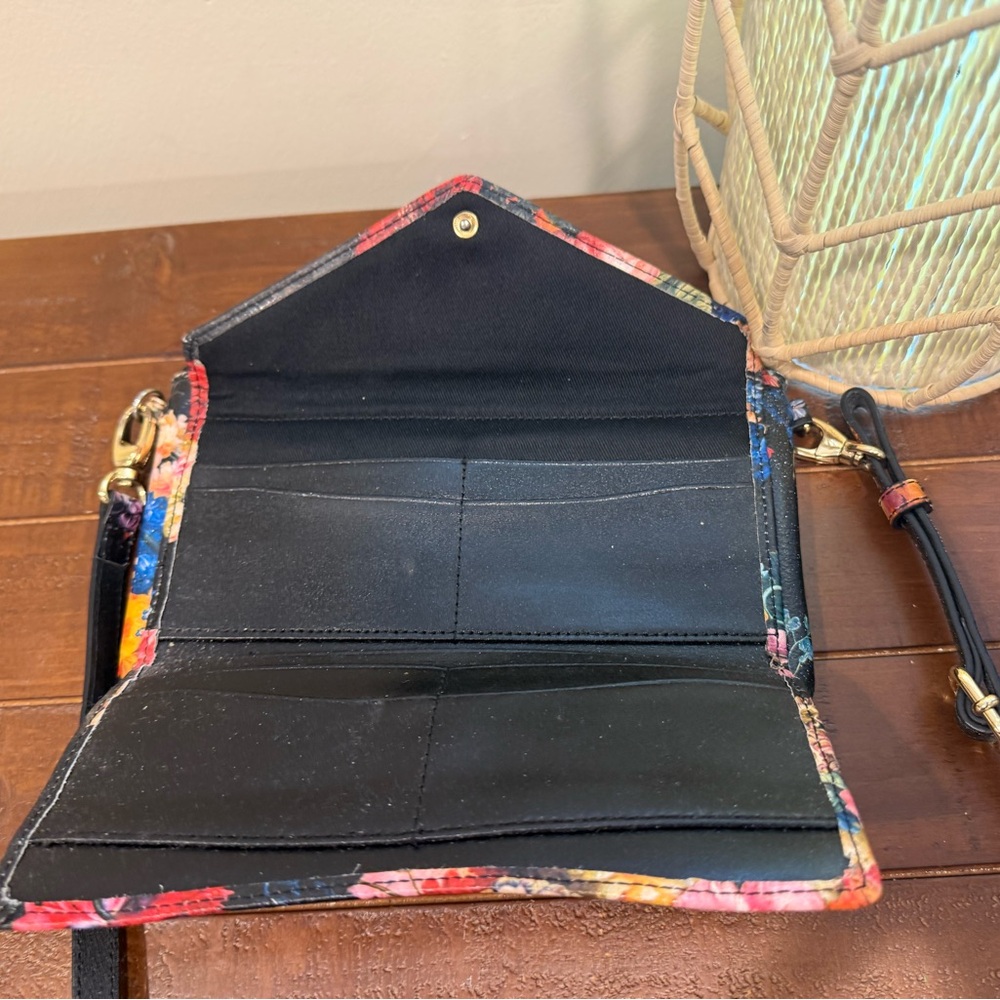 LODIS Black Multicolor Floral Crossbody Wallet - Picture 3 of 4